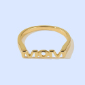 MOM Gold Black Ring Black Woman Stainless Steel Gold with Gold Fine Maria