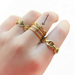 Anello aperto regolabile Multi Ranks Cross Donna Acciaio inossidabile Fine Gold