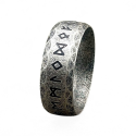 Ring Rune Vikingo hombre de acero inoxidable viejo alfabeto Rune Mythic