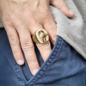Bague Fer à Cheval Inspiré d'Elvis Presley Pour Homme en Acier Inoxydable doré