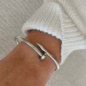 Jonc Silver Clout per le donne in acciaio inox - Chic e bracciale minimalista