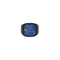 Lapis Lazuli Men's Blue Chevalière in Stainless Steel Black Semi-Precious Protective Stone