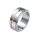 LGBT Ring weiblicher Mann Edelstahl rotierter Anti-Stress-Stolz Gay Pride Rainbow