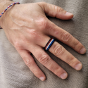 France Flag Ring worn by a man for a patriotic style affirmed and anti-stress use