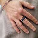 Black Steel Man Ring mit Flagge Frankreich für einen patriotischen Stil bestätigte und Anti-Stress-Gebrauch