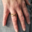 Offene Ring Infinite Symbolform Schlangen-grüne Augen für Frau in goldenem Gold Edelstahl
