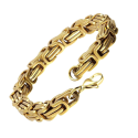 Gourmette Armband für Männer Byzantinisches Mesh Stahl Goldende Bling Rapper 21cm 9mm