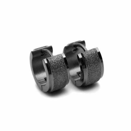 PAIRE BOUCLES D'OREILLES POUR HOMME ADO TIGE FERMOIR ACIER RONDE ZIRCON DIAMS SWAROVSKI BLANC 5mm NEUF