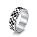 Anillo antiestrés Rotary Ring Damier Rallye Bandera de acero inoxidable