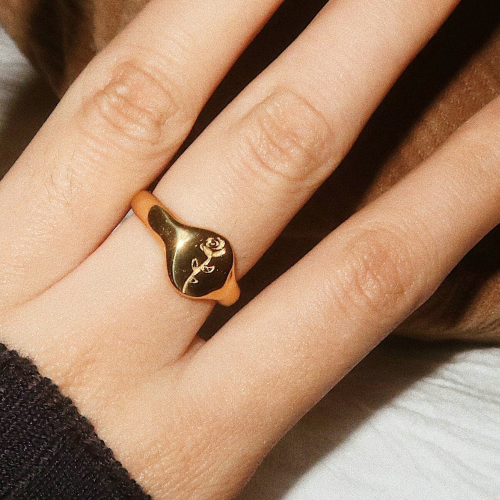 Rose Gold Frauen Haarring Blume in Edelstahl Gold Gold Gold Gold Gold Gold