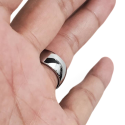 Anello ad anello per uomo in acciaio inox grande cupola 10mm