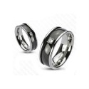 Bague anneau de fiançaille homme titane titanium noir et pierre zircon