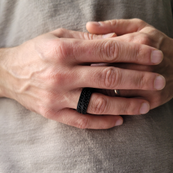 Ring Ring Man Anti-Stress Black Stainless Steel with Double Rotating Gourmet Chain 2