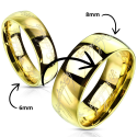 Presentazione del Signore degli anelli rifiutati in larghezza d'oro 6mm per donne e larghezza 8mm per gli uomini