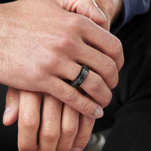 Men's Ring Lord in Tungsten Black - Lord of the Ring Ring