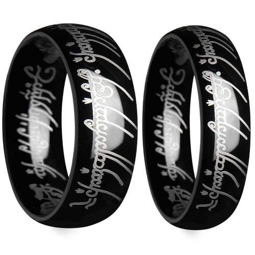 Ring Lord of the Rings for Couple Woman or Man in Black Tungsten - Ring Lord Of The Ring