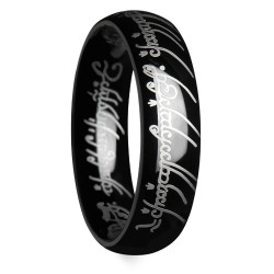 BAGUE ANNEAU POUR HOMME TUNGSTENE NOIR LORD LE SEIGNEUR DES ANNEAUX NEUVE 160