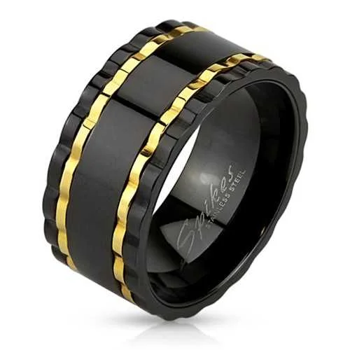 Bague Rotative Spin Acier Inoxydable Plaqué Or – Anneau Anti-Stress Homme Femme Élégant Et Tendance