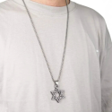 Collier Pendentif Étoile de David Symbole Juif en Acier Inoxydable et avec Chaine Incluse