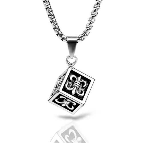 Flor de hombre de lily cube colgante collar: aumentar su carisma