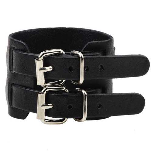 BRACCIALE DA UOMO MANETTE REGOLABILI IN PELLE FORZA CINTURA MOTARD BIKER NEW