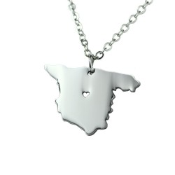 Pendentif homme femme carte national pays Espagne et 1 chaine gratuite