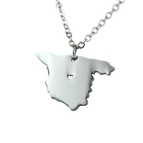 Pendentif homme femme carte national pays Espagne et 1 chaine gratuite