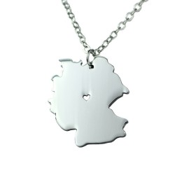 Pendentif homme femme carte national pays Italie et 1 chaine gratuite