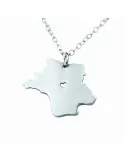 Pendant for men and women, national country map of France and 1 free chain