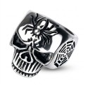 Herrenring Massivstahlkran Tod Kopf Aignee Biker Gothic 2021