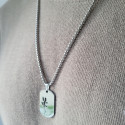 Men's Pendant Military Plate With Lizard Salamander in Stainless Steel and Chain Included