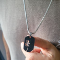 Male Pendant Plate With Stainless Steel Salamander and Chain Included