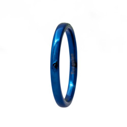 Bague en Carbure de Tungstène Bleue Largeur 2mm - Anneau de Fiançailles Femme Homme