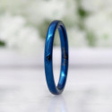 Anello in carburo di tungsteno blu Larghezza 2mm - Anello di incoraggiamento Donna o uomo