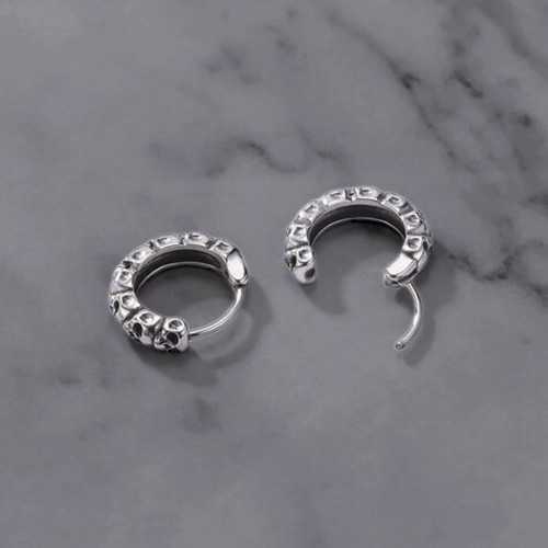 Multiple Man Earrings Death Heads - Creoles Stainless Steel Death Heads