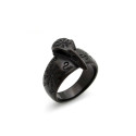 Viking Raven Totenkopf Ring - Schwarzer Vegvisir Raven Herren Schaf in Talisman Edelstahl