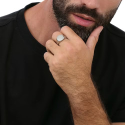 Herren Ringring aus Kohlefaser quadratische Platte Stahl