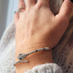 Bracciale Bangle Snake da Donna in Acciaio Inossidabile...