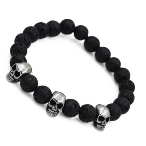 Pulsera de piedra con cabeza de muerte: sublime tu muñeca
