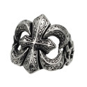 Chevalière fleur de lys Acier Inoxydable - Bague Homme Lis Royale Templier