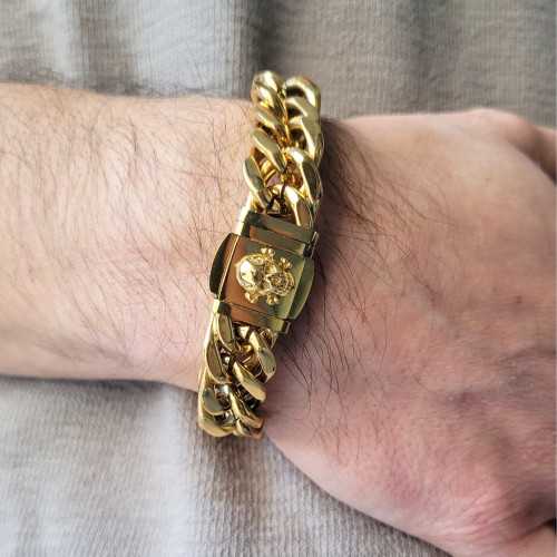 Cuban Mesh Armband Death Head Man: Sublimate Your Wrist