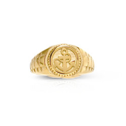 Navy Ancre Herren Ring Edelstahl Gold Gold