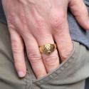Lion Head Gold Lion Men's Gold Stainless Steel Ring