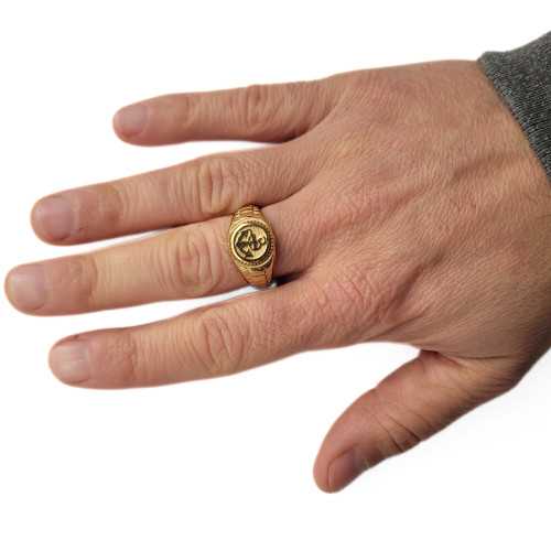 MÄNNER NAVY ANCHOR RING GOLDEN GOLD Edelstahl