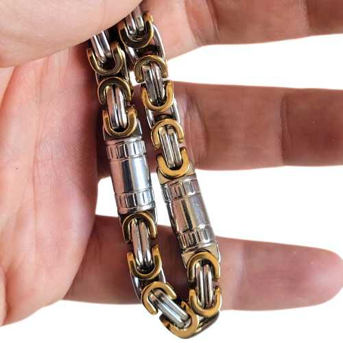 Byzantine Stainless Steel Gourmet Gold and Silver 8mm