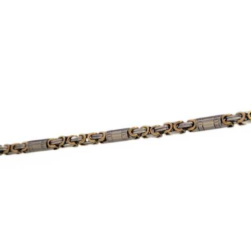 Byzantinische Herren Edelstahlarmband Gold und Silber 8mm