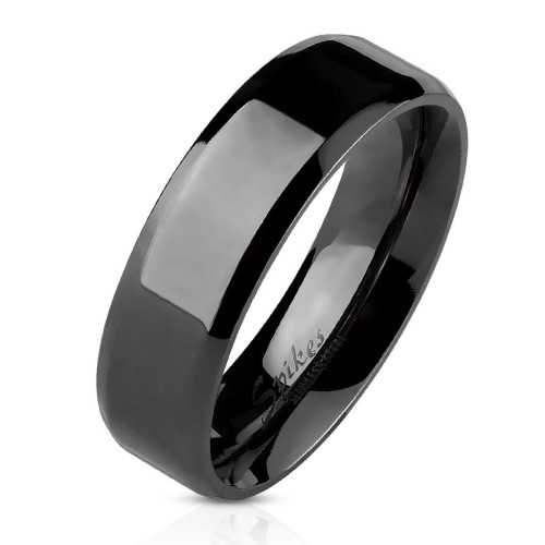 ANILLO HOMBRE MUJER ACERO COLOR PLACA NEGRA LACADO NEGRO BARATO NUEVO R083