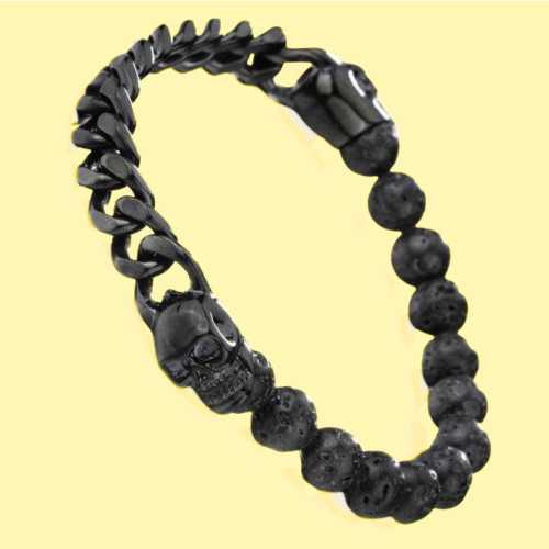 Bracelet volcanic head of death man: sublimate your wrist