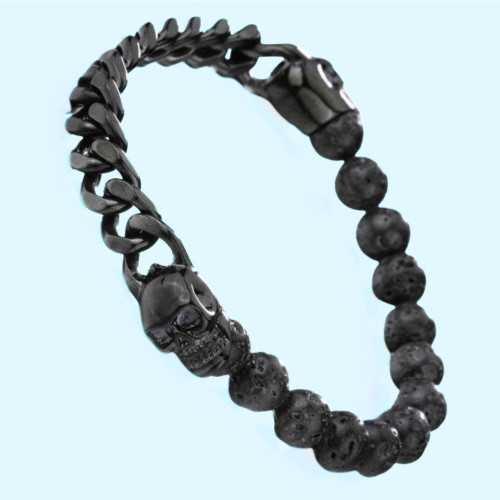 Pulsera cabeza volcánica del hombre de muerte: sublimar su muñeca