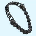 Bracelet pierre volcanique tête de mort homme : sublimez votre poignet